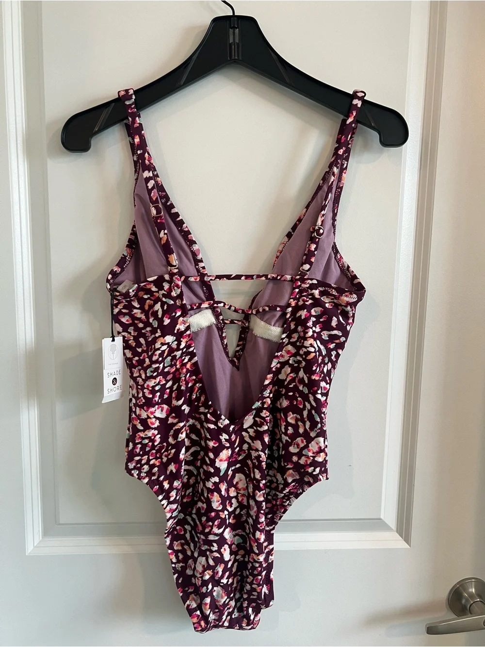 SHADE & SHORE Floral Print Cheeky One Piece Swimsuit M - Picture 7 of 8